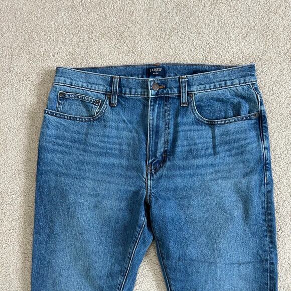 J. Crew Flex Classic Straight Leg Jeans Mdium Wash Blue Denim Mens Size W33 L 30 - Picture 3 of 8